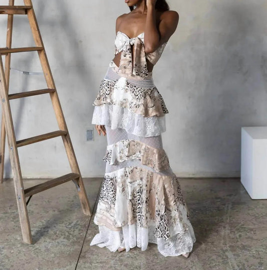 Women's Two Piece Mesh Skirt Set
