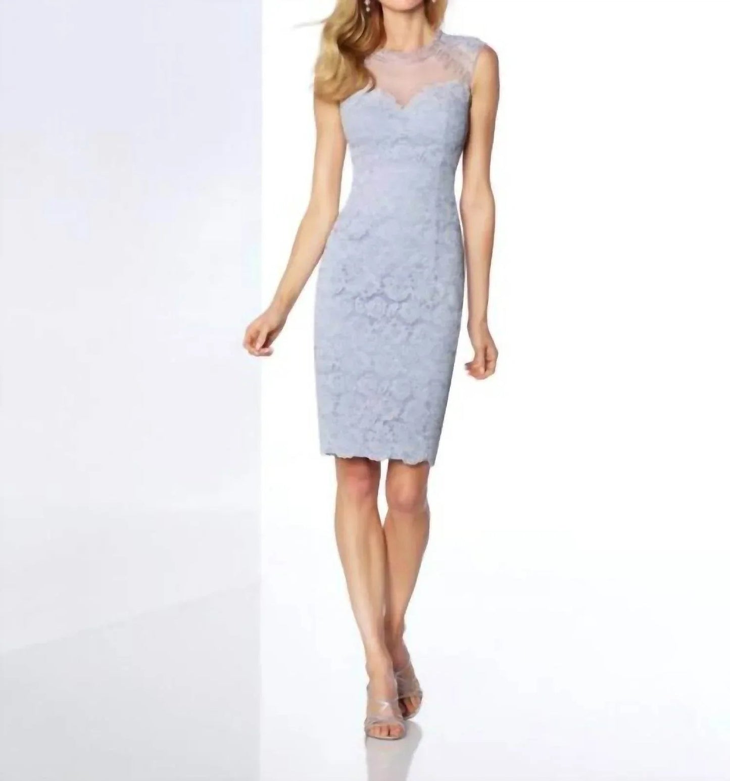 Periwinkle Lace Cocktail Dress