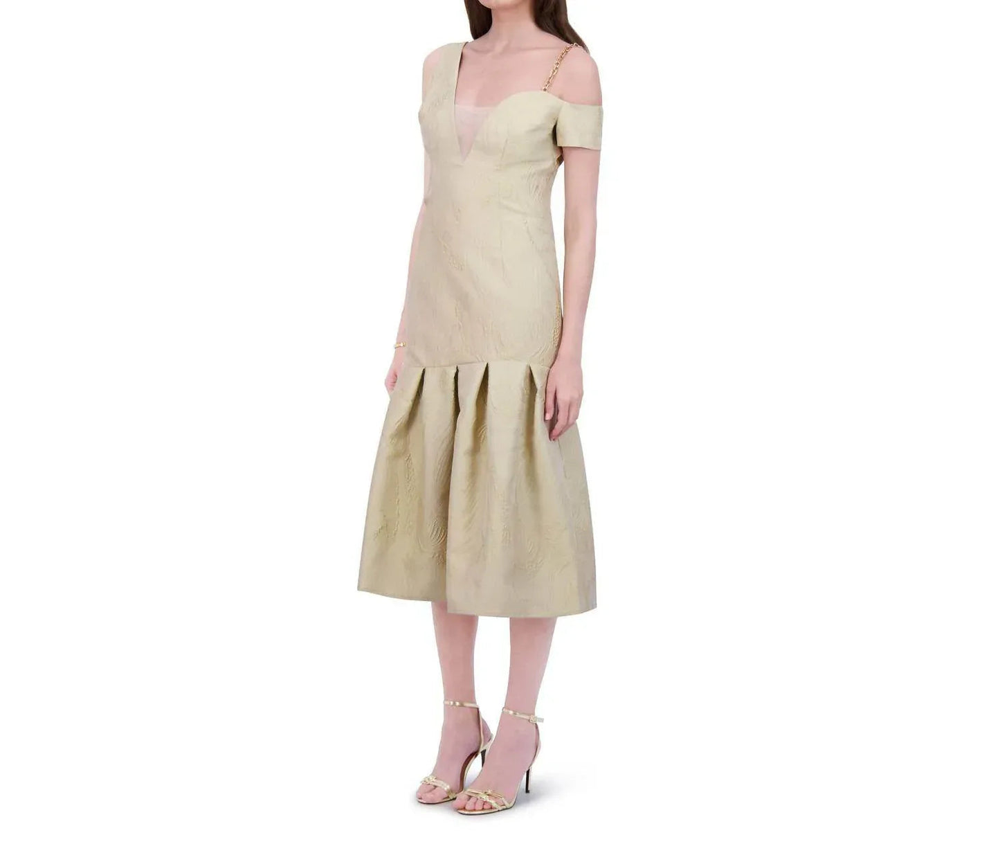 Tea Garden Off-shoulder Midi Dress