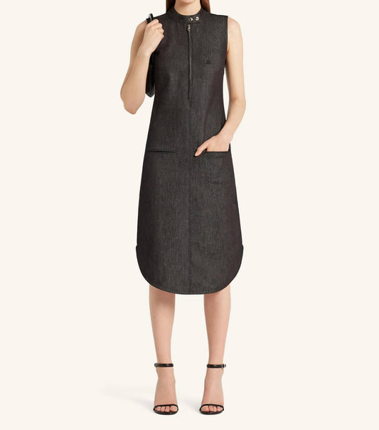 Biker Zipped Denim Dress