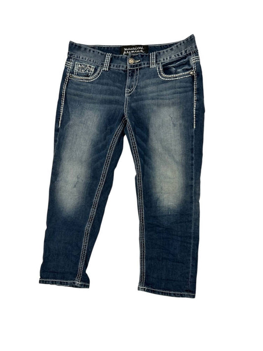Women's Premium Cropped Denim Jeans With Embroidered Accents