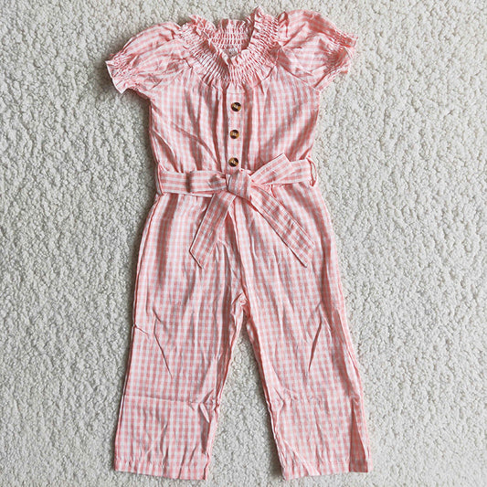 Mädchen Rosa karierter Overall