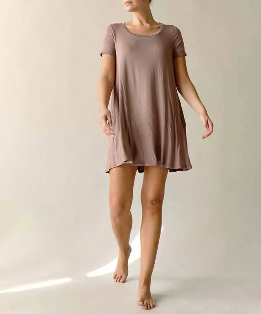 Bamboo Shift Mini Dress