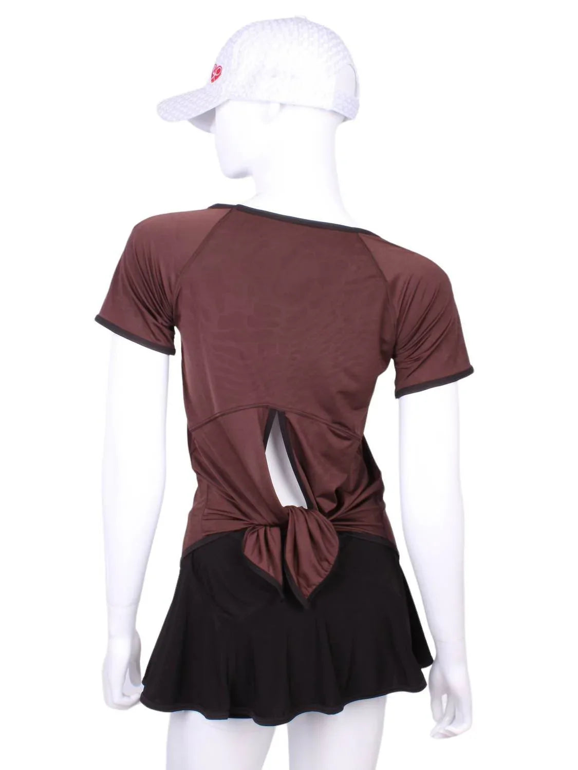 Damen T-Shirt mit gebundener Rückenpartie und kurzen Ärmeln