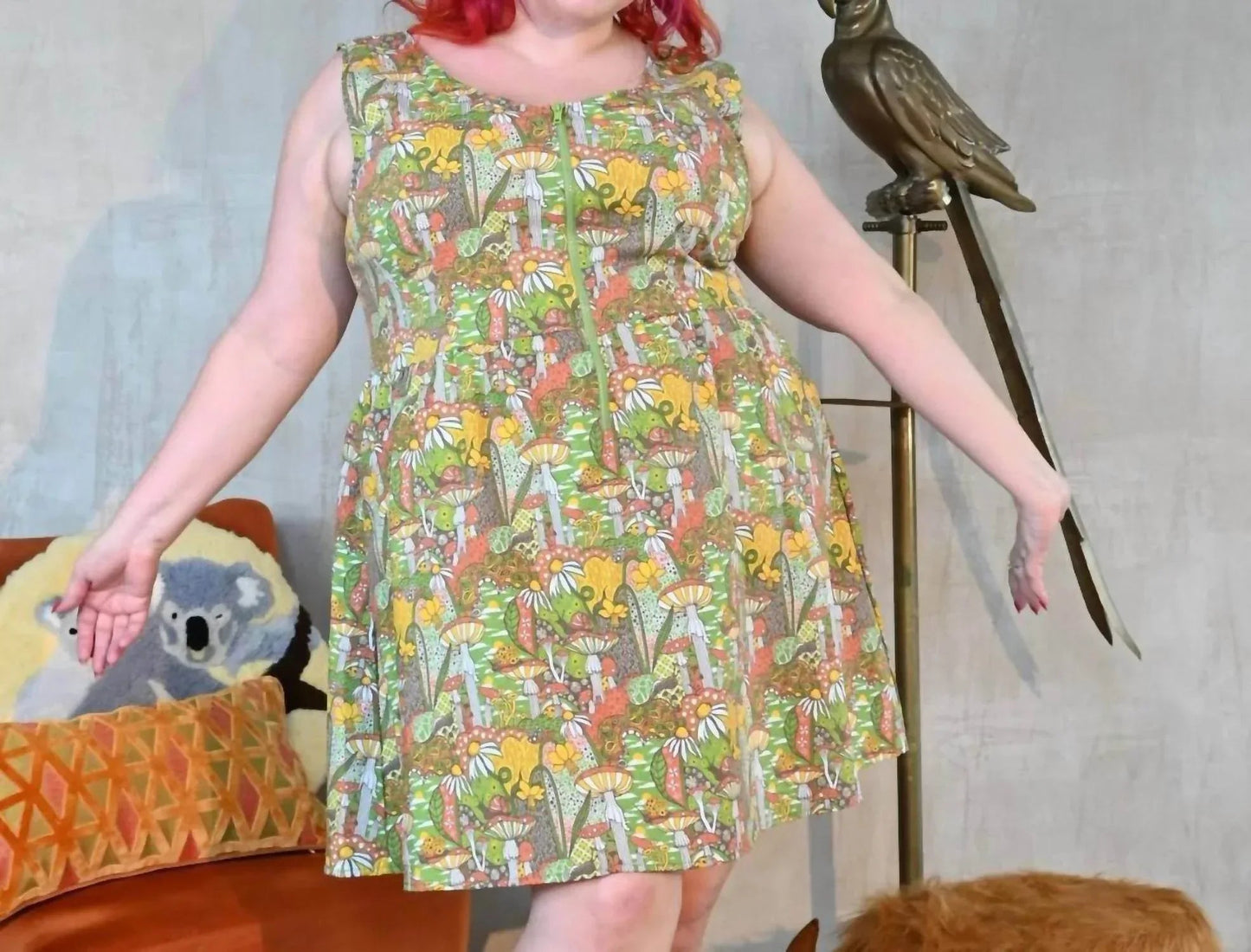 Magic Mushrooms Zip-front Dress