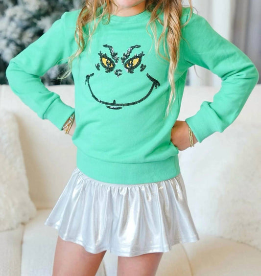 Grinch Pailletten-Sweatshirt