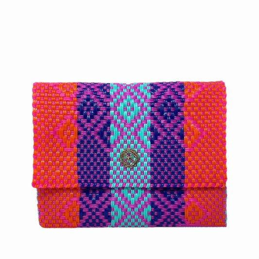 Women's Colorful Woven Long Braided Strap Crossbody Bag