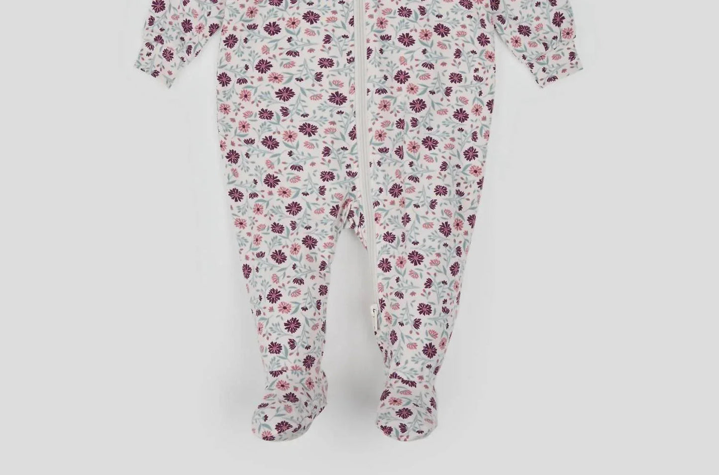 Girl's Floral Long Sleeve Footed Sleeper