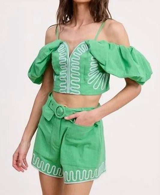 Emerson Embroidered Top & Short Set