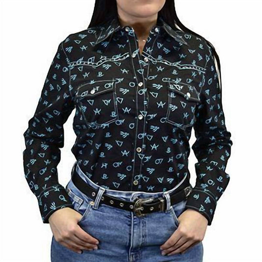 Women's Branding Irons Print Shirt