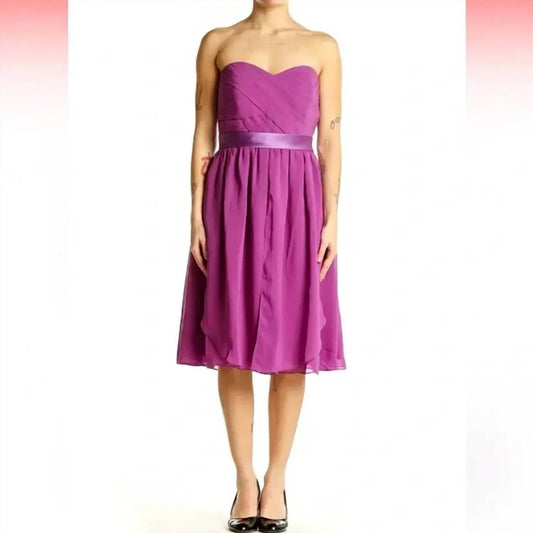 Trägerloses Chiffon-Partykleid