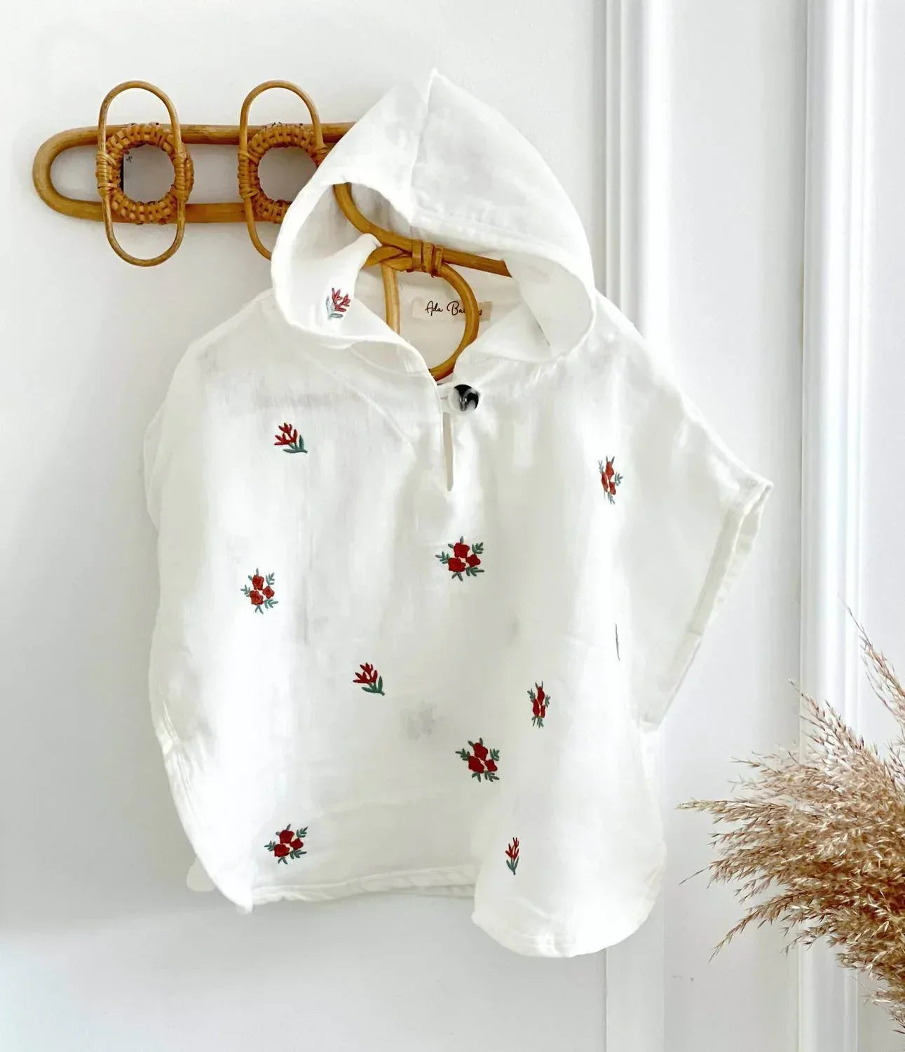 Blumen-Bio-Musselin-Poncho für Babys und Kleinkinder
