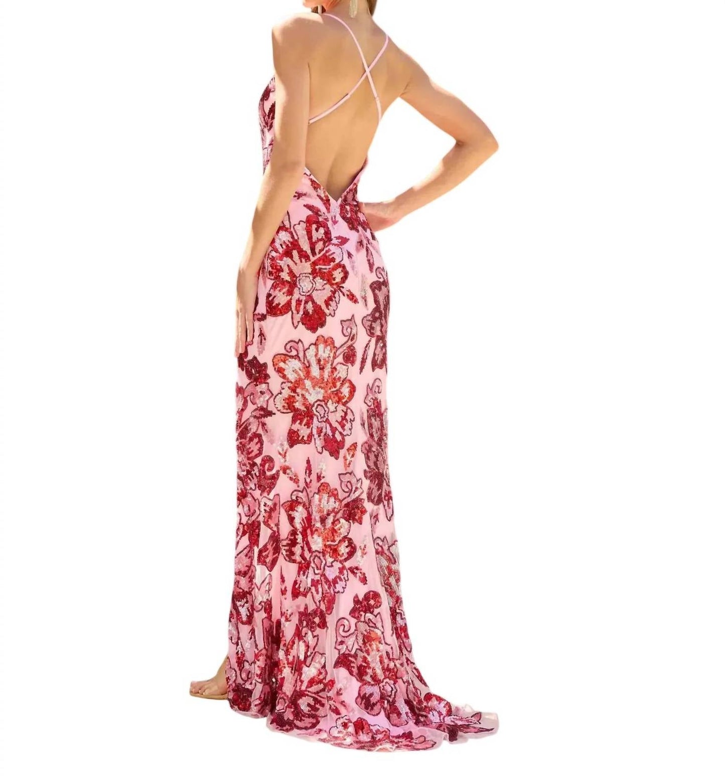 Langes Pailletten-Ballkleid