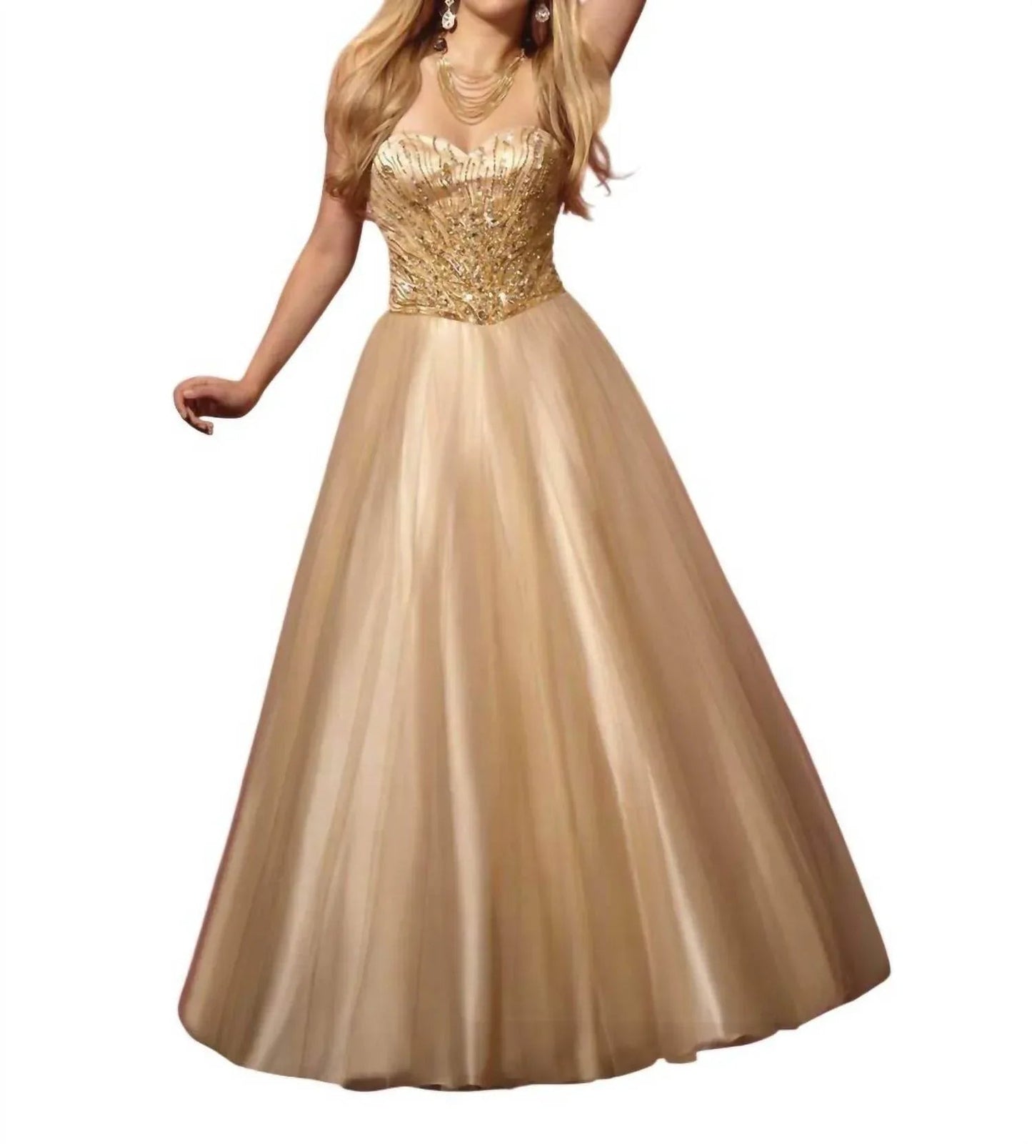 Ballkleid aus Tüll mit Perlen-Mieder