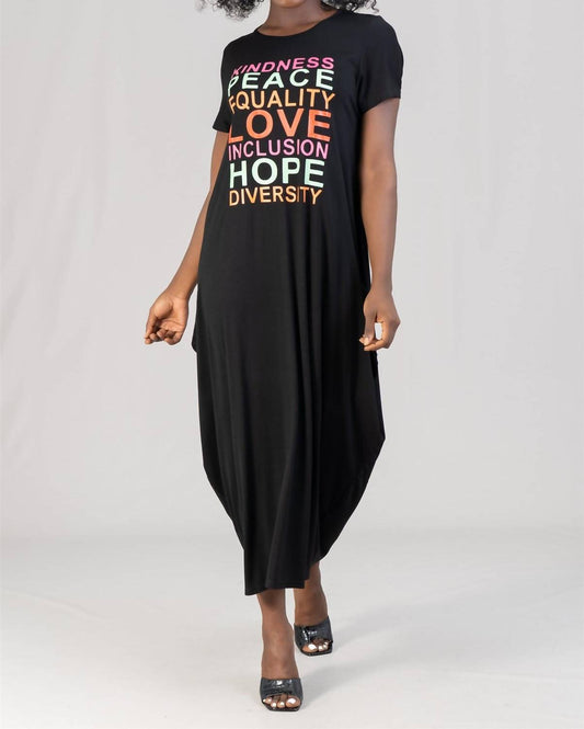 Words Maxi Length Elegance Dress