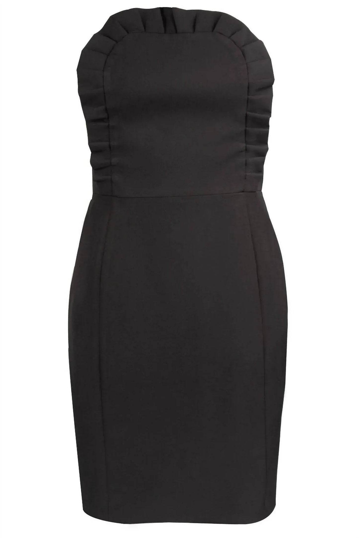 Trägerloses Rüschenschürzen-Cocktailkleid