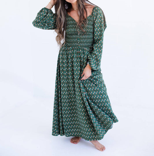 Women's Long Sleeve Floral Maxi Dress