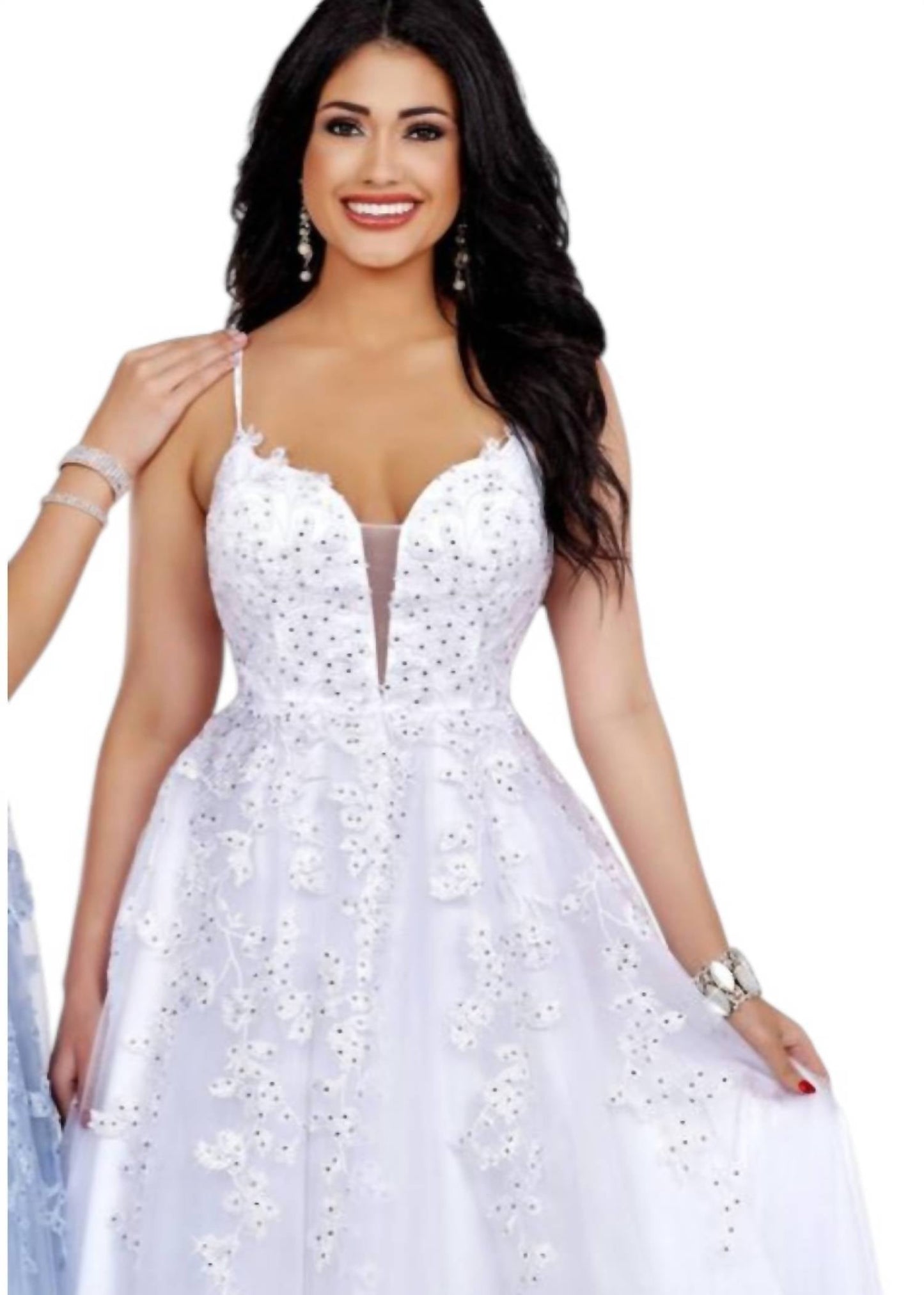 Besticktes Tüll-Maxikleid