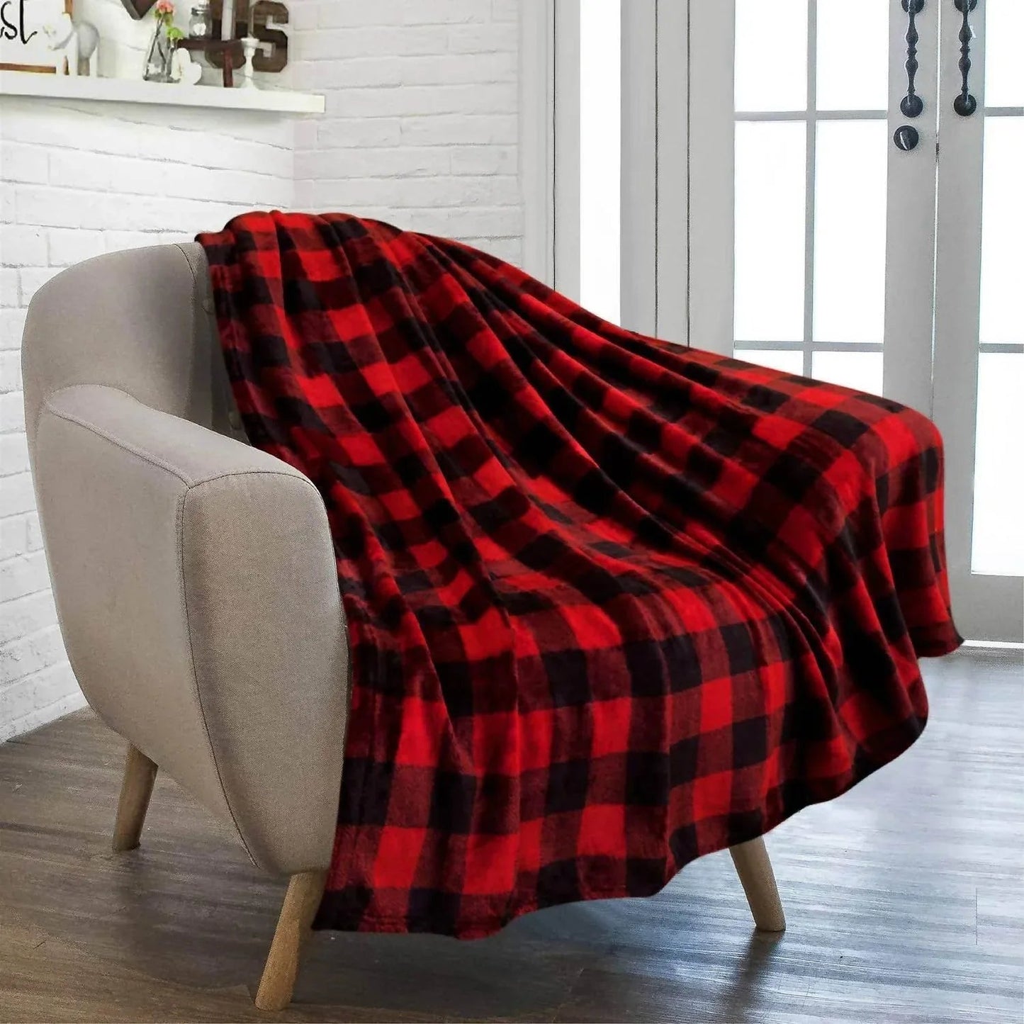 Buffalo Karo Plaid Plüsch Fleece Kuscheldecke