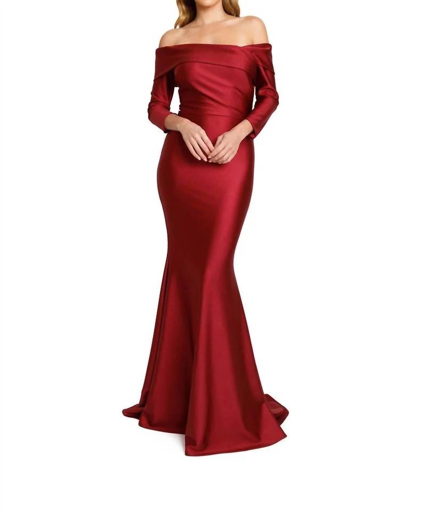 Off Shoulder 4-ply Stretch Jersey Gown