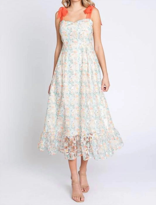 Floral Embroidered Midi Dress