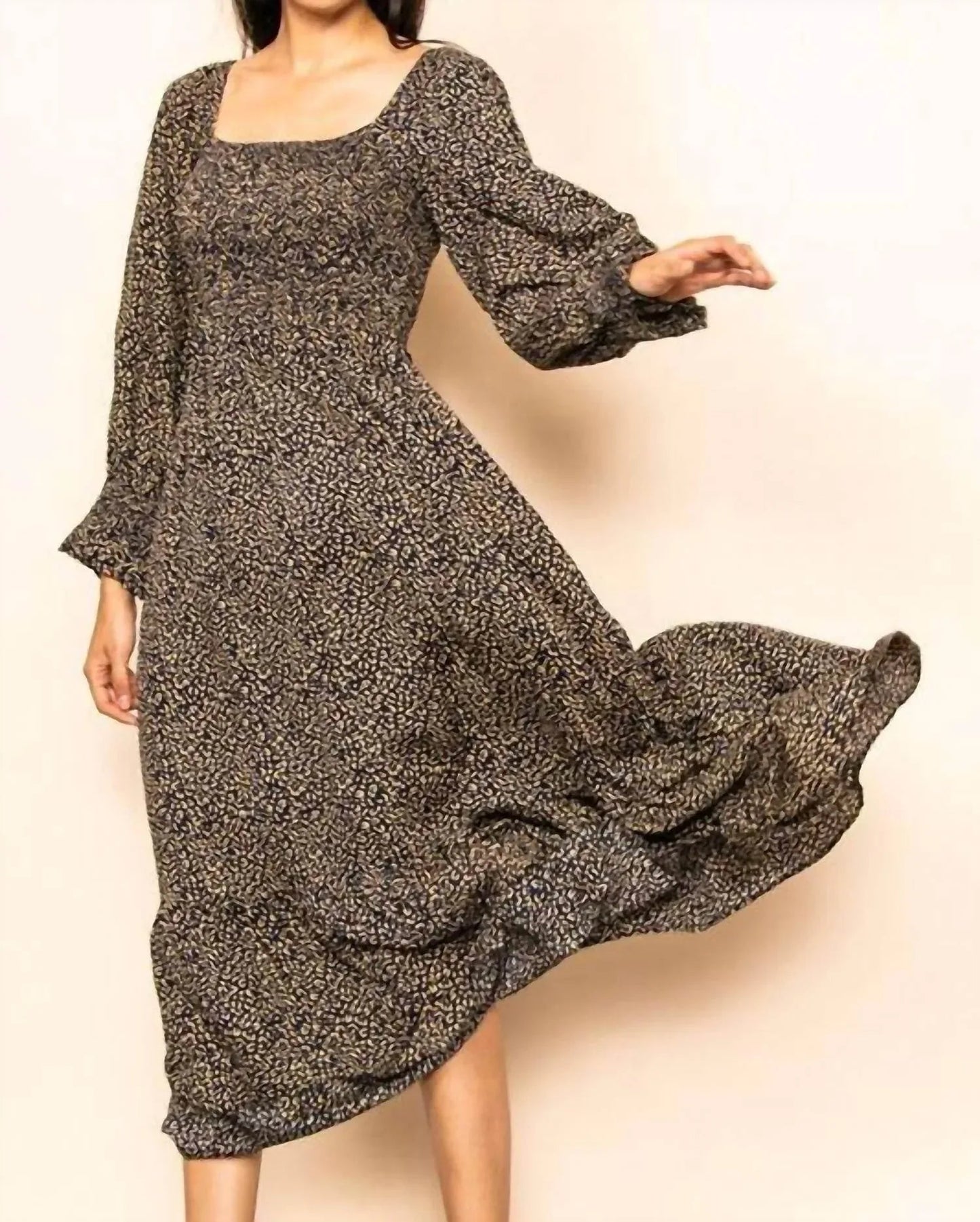 Damen Maxikleid mit Leopardenmuster