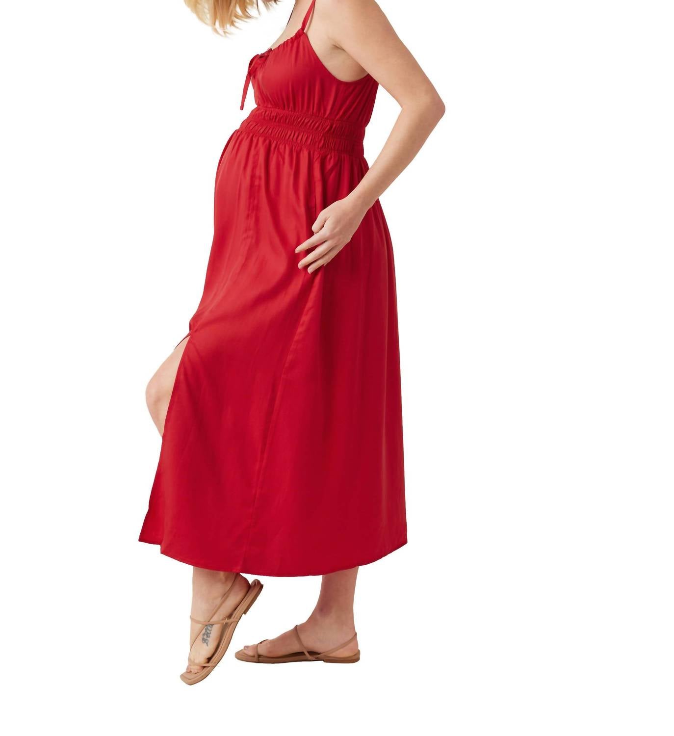 Maternity Strappy Versatile Midi Dress