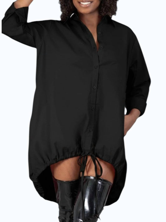 Cozy Luxe Drawstring Tie Tunic Top