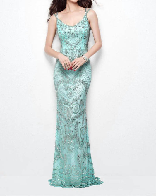 Beaded Long Evening Dress