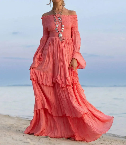 Women's Sexy Shoulders Maxi Dress