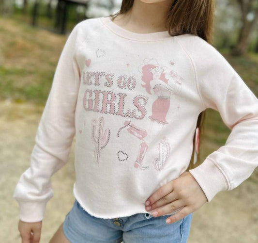 Teenager "Let's Go Girls" Strass-Sweatshirt