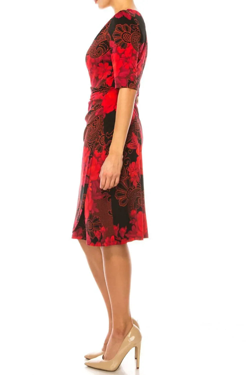 Floral 3/4 Sleeve Sheath Dress