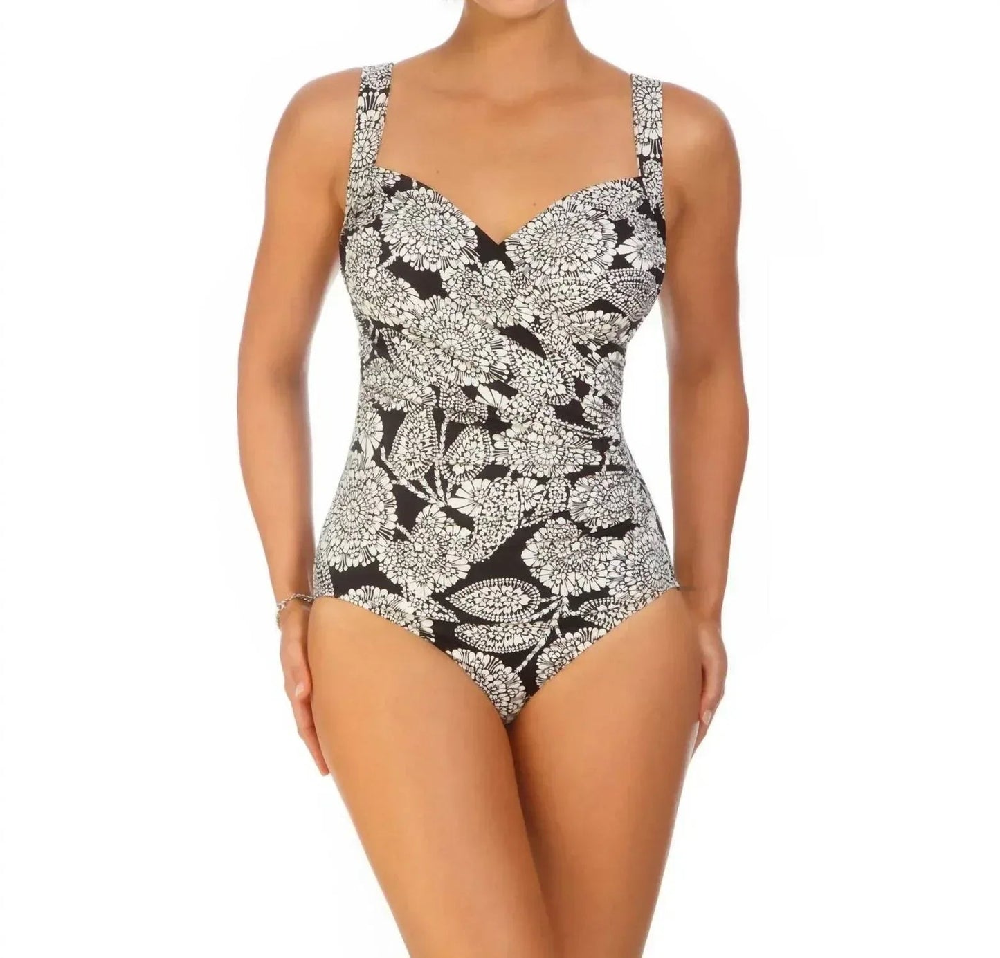 Lady Lace Surplice One Piece Swimsuit