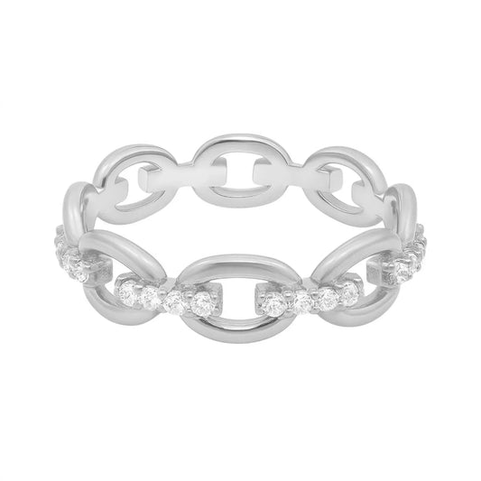 Women's Moissanite Oval Link Band Bracelet