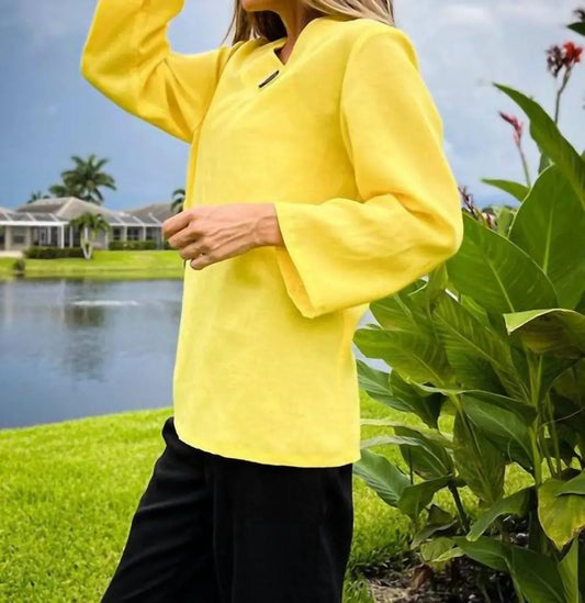 Georgia Leinen-Pullover-Top