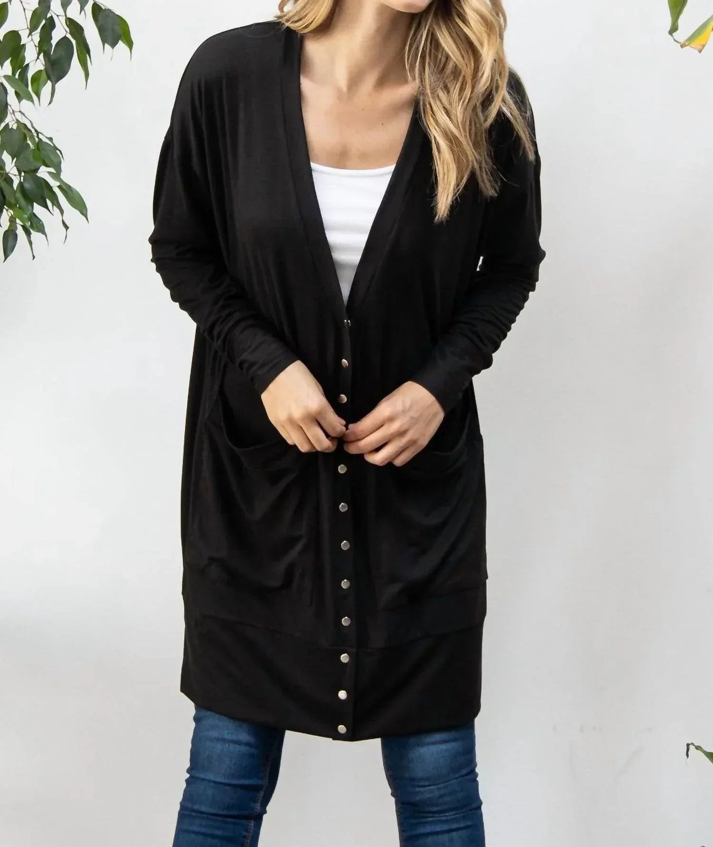 Druckknopf-Cardigan