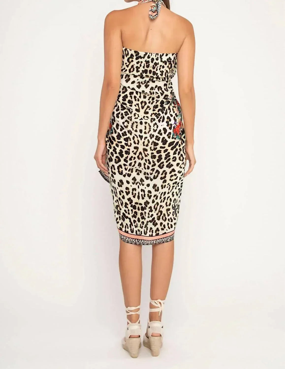 Leopard Flowers Pareo Coverup