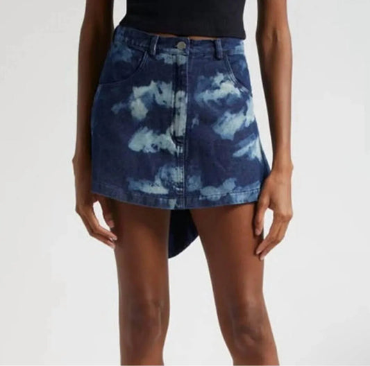Bubi Denim Ruffle Mini Skirt