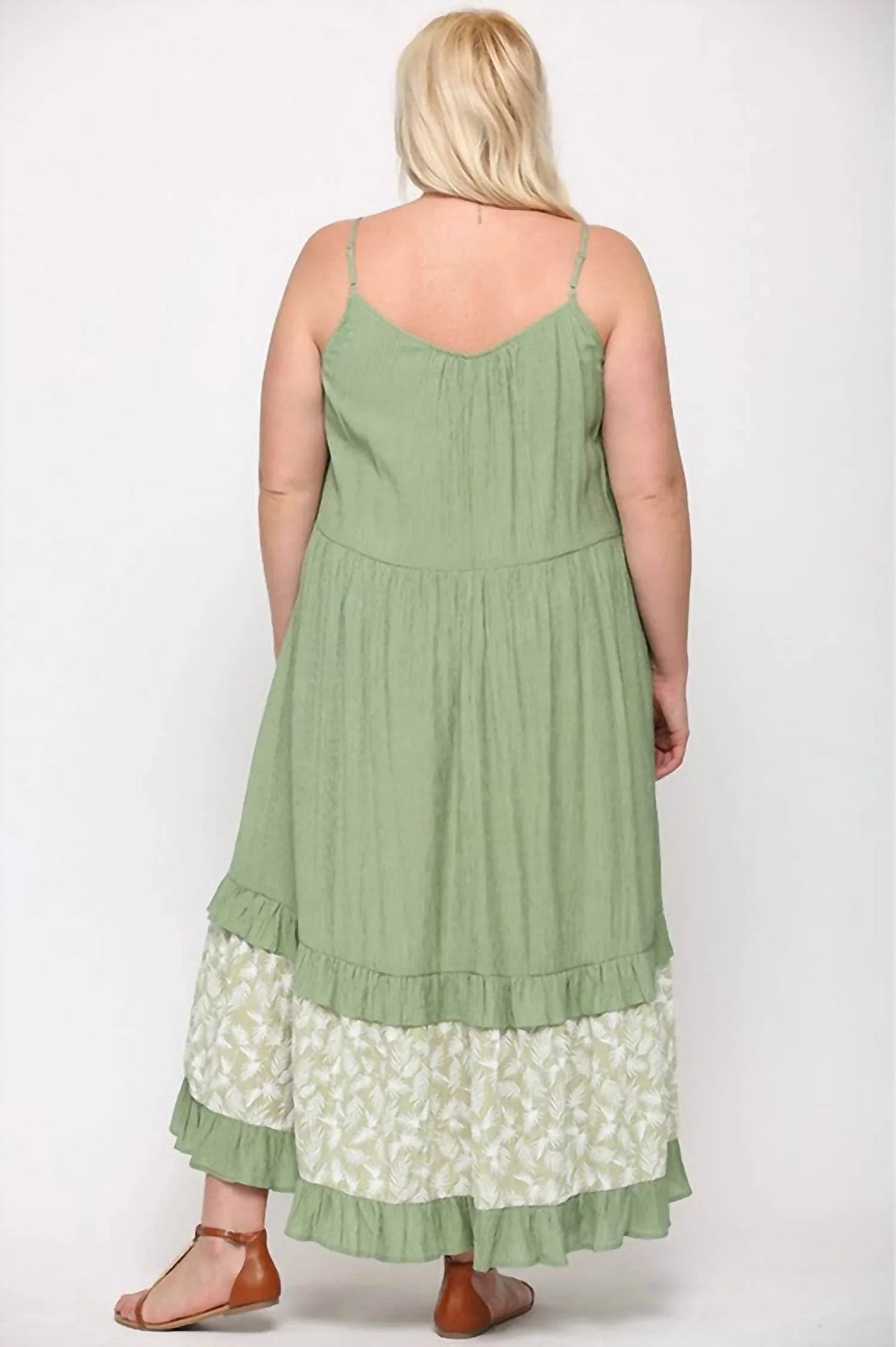 Maxikleid mit Blätterdruck