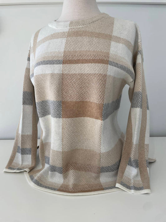 Women's Relaxed Tonal Plaid Top