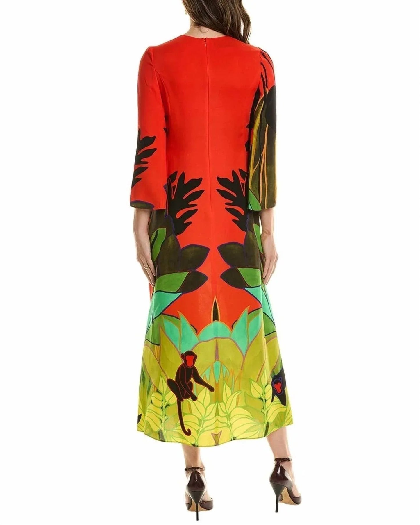 Maxikleid aus bedruckter Seide