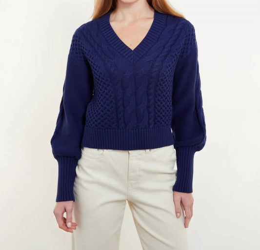 Anna Cable V-neck Sweater