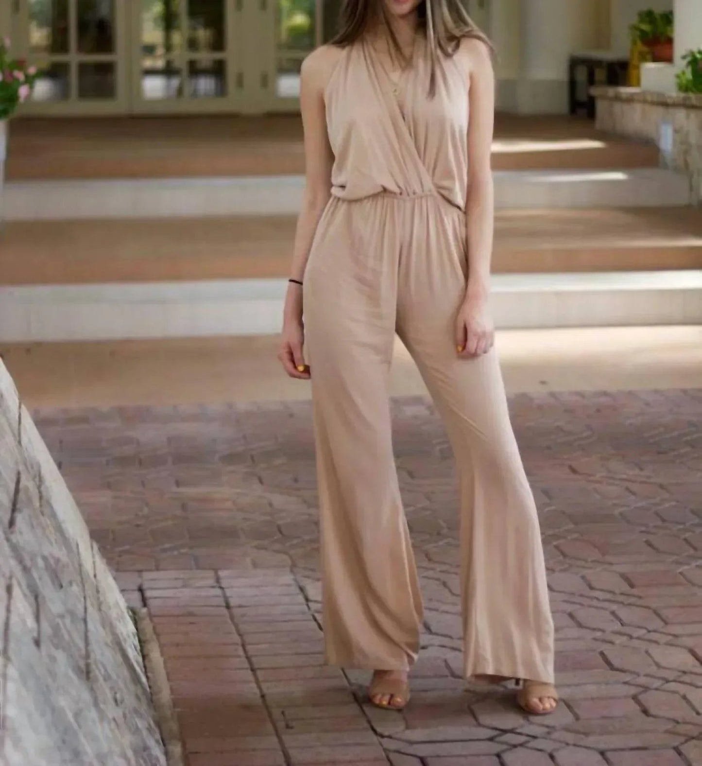 Smoke Halter Flare Jumpsuit