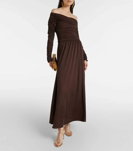 Charlotte Off-shoulder Jersey Maxi Dress