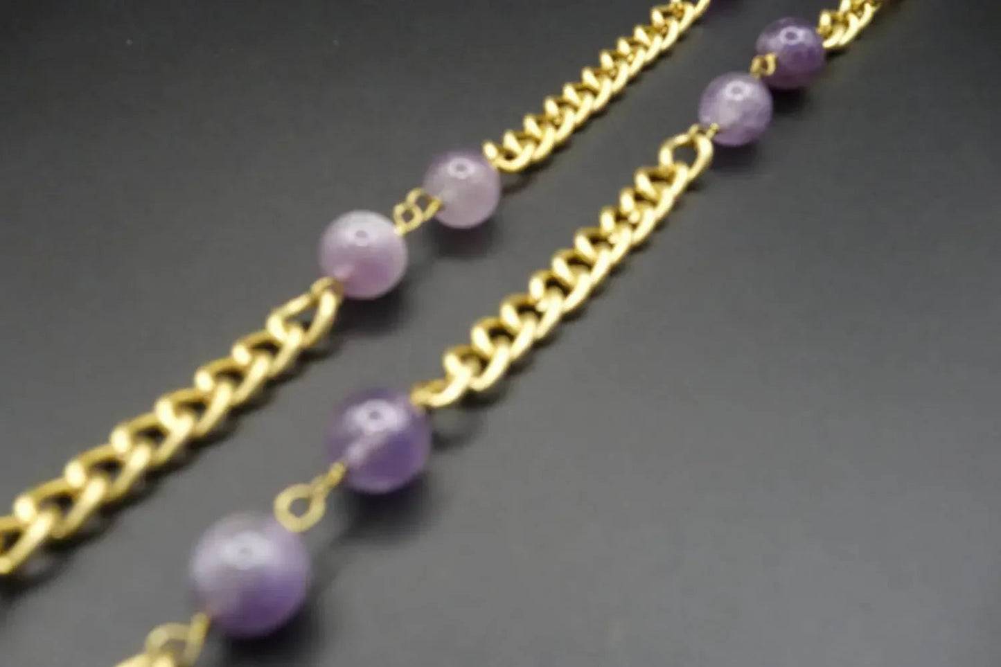 Damen-Sonnenbrillenkette mit Amethyst