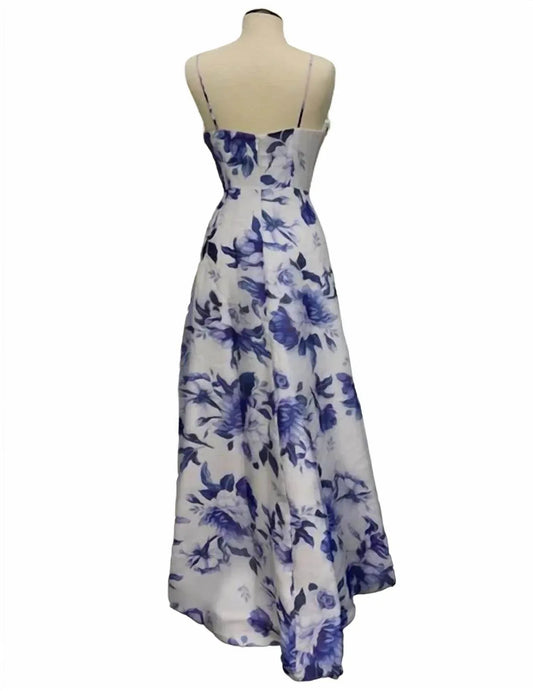 ANNE ASYMMETRICAL FLORAL GOWN