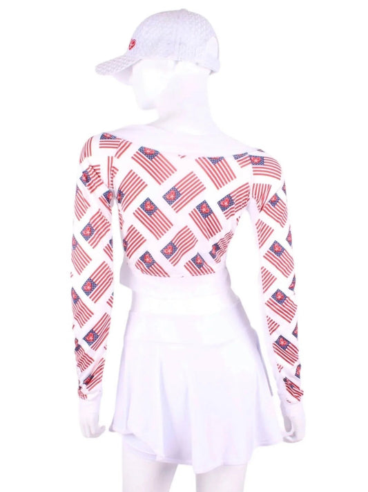 Women's Flag Vee Tennis Crop Top