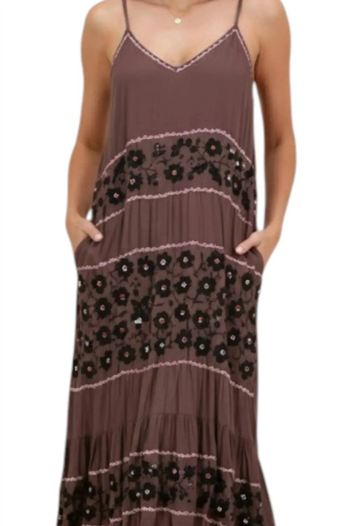 Charlotte Midikleid mit Spaghettiträgern