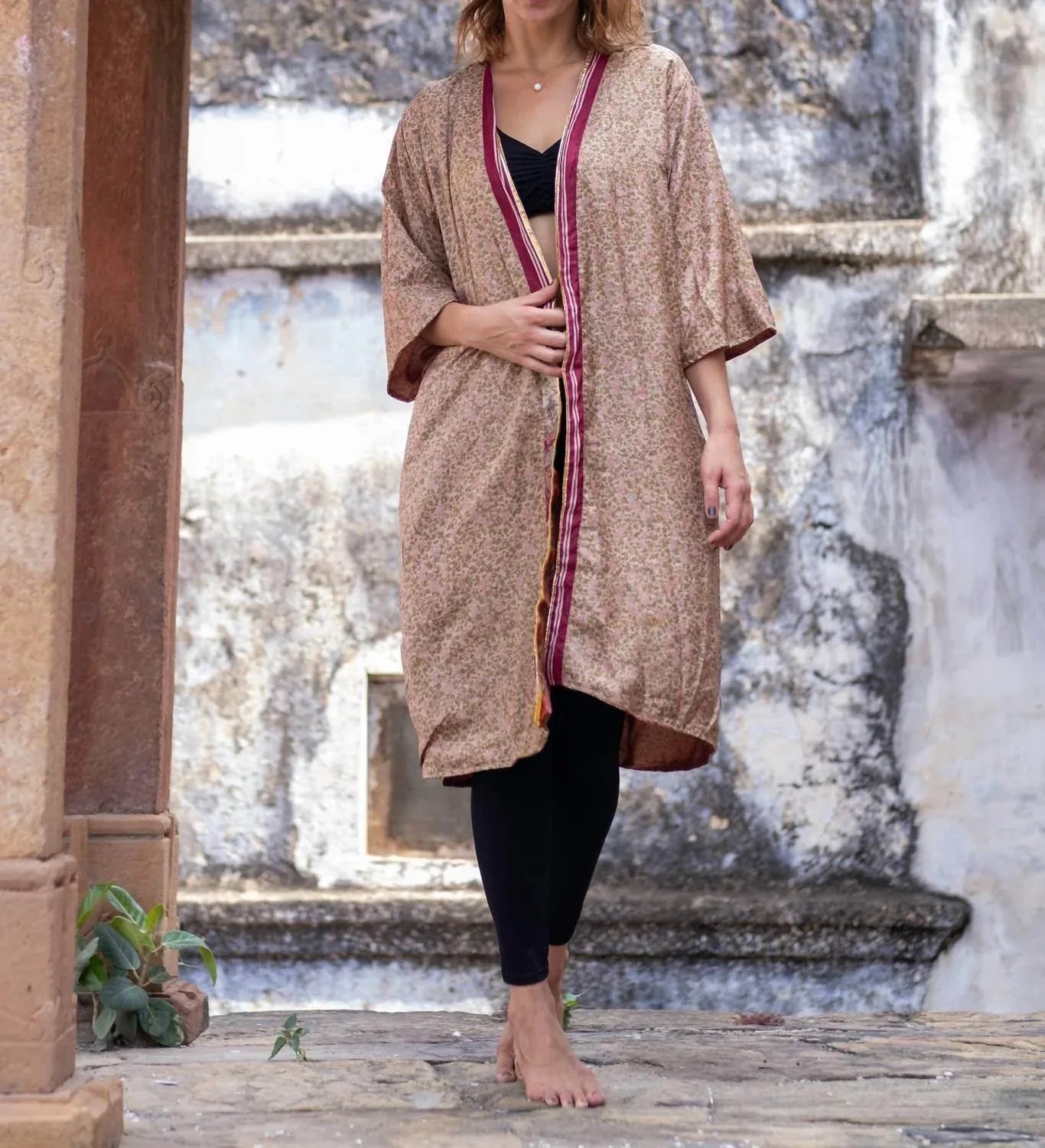 Leila Reversible Saree One Size Kimono