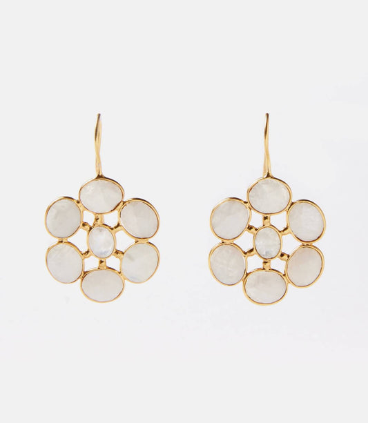 Women's Gemstone Flower Earrings